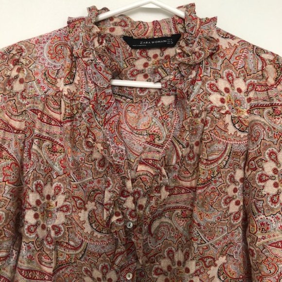 Zara Women's Paisley Blouse - Picture 5 of 6
